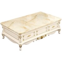 Juego de Muebles de Sala de Estar con Mesa de Centro de Mármol Estilo Europeo y Mueble para TV, Madera Sólida, Moderno y Minimalista, No Requiere Ensamblaje