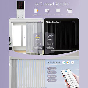 Stores verticaux électriques automatiques modernes et élégants, occultants et translucides, pour grandes fenêtres, avec télécommande - Product Image 6