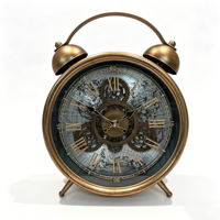 ARMENS Horloge de bureau rétro de style américain, silencieuse et sans bruit, parfaite pour la décoration de la chambre à coucher, du bureau et du salon