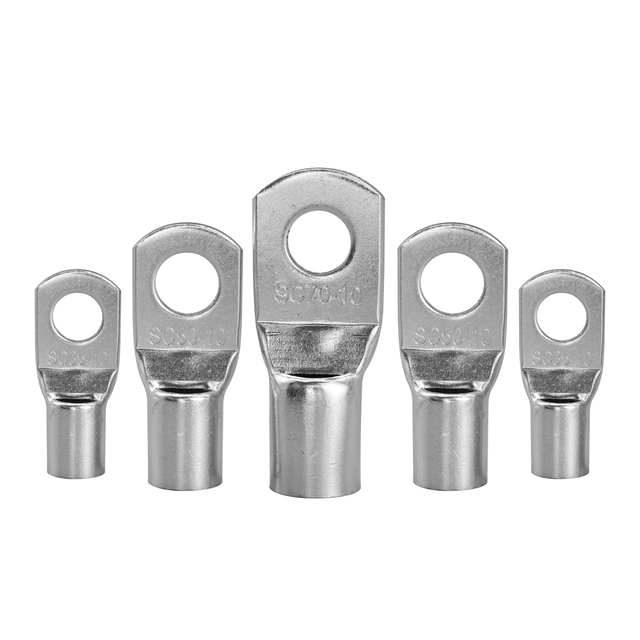 FATO Cable Lugs 95mm² Bolt Hole SC-1.5~1000 Non-Insulated Crimp Terminal Pure Copper Tinned for Electrical Wire Connector