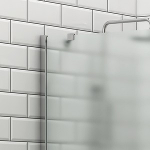 Kamalu KS2800CS cabina doccia senza telaio 90cm vassoio rettangolare in vetro satinato con staffa diagonale per bagno - Product Image 5