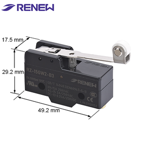 Đổi mới RZ-15GW2S-B3 <span class=keywords><strong>Micro</strong></span> chuyển đổi snap-hành động giới hạn chuyển đổi với bản lề kim loại con lăn LEVER 15 một spdt/SPST - Product Image 2