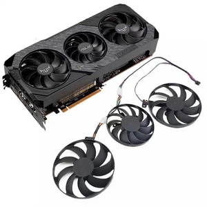 88มม. T129215BU FDC10H12D9-C เปลี่ยนพัดลมระบายความร้อนสำหรับ <span class=keywords><strong>ASUS</strong></span> Tuf Gaming X3 Radeon <span class=keywords><strong>RX</strong></span> 5700 <span class=keywords><strong>XT</strong></span> Evo <span class=keywords><strong>RX</strong></span> <span class=keywords><strong>5600</strong></span> 5700 3-Pack - Product Image 1