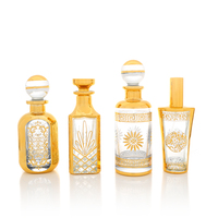 CJ- Bouteille de parfum en verre décorative de luxe carrée de 150 ml dorée pour parfum arabe Huile d'oud