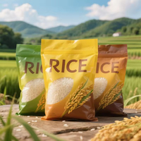 Sac transparent en nylon personnalisé Doypack riz 5 kg 10 kg 4 haricots sous vide scellés sur le côté emballage alimentaire sac gousset latéral sécurisé