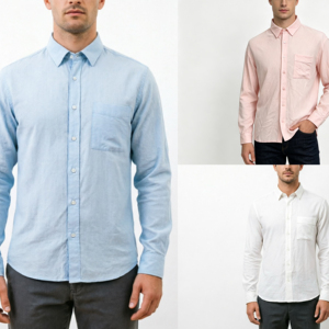 <span class=keywords><strong>Camisa</strong></span> Ligera de <span class=keywords><strong>Manga</strong></span> <span class=keywords><strong>Larga</strong></span> con <span class=keywords><strong>Cuello</strong></span> Clásico, 82% Rayón, 18% Lino, Diseño con Bolsillo, Transpirable, Informal <span class=keywords><strong>para</strong></span> Uso Diario, <span class=keywords><strong>para</strong></span> <span class=keywords><strong>Hombre</strong></span> - Product Image 1