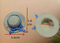 Chapeau de paille miniature en forme de nœud papillon simulé pour petits animaux et BJDs - Vente en gros