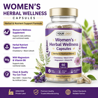 Capsules de bien-être à base de plantes pour femmes avec Gattilier, Cimicifuga, Magnésium, Vitamine B6 – Complément alimentaire OEM ODM Marque Privée