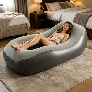 Modern Single PVC <b>Inflatable</b> Beach Chair Waterproof Air <b>Sofa</b> Portable Bean Bag Foldable Beach Chair - Product Image 3