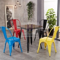 Ensemble de salle à manger, chaise, mobilier de restaurant, table et chaises de salle à manger de café, ensemble de café, fer métallique classique moderne, accepter