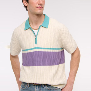 Maglione con Zip da uomo personalizzabile ricamato Polo Casual lavorato a maglia stile Casual per Golf e Tennis - Product Image 1