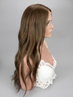 Peluca de Cabello Humano Virgen con Nudos Judíos, Ondas Corporales, Balayage Rubio Ceniza, Top de Encaje, 180% de Densidad para Uso Diario Femenino