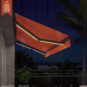 Um防水遮阳户外电动折叠遮阳露台阳台花园多功能可调耐用伸缩遮阳篷 - Product Image 3