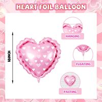 Set met op maat gemaakte hartvormige ballonnen met hartvormige folieballon voor Valentijnsdag, verloving, jubileum, bruiloft, feestbenodigdheden
