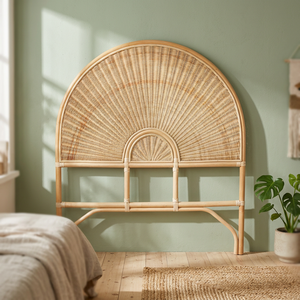 Cama de Pared Moderna de Mediados de Siglo, Hecha a Mano, con Ratán Ecológico, Tamaño y Color Personalizables, Directo de Fábrica en Vietnam - Product Image 1