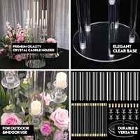 Centre de table candélabre avec abat-jour pour bougeoirs transparents, idéal pour cadeau de pendaison de crémaillère, décoration de cheminée et de dîner
