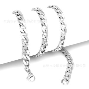 Anno Jewelry Stainless Steel Necklace Chain Geometric Splicing For <b>Bag</b> <b>Charms</b> Unisex Hip Hop Punk Style - Product Image 1