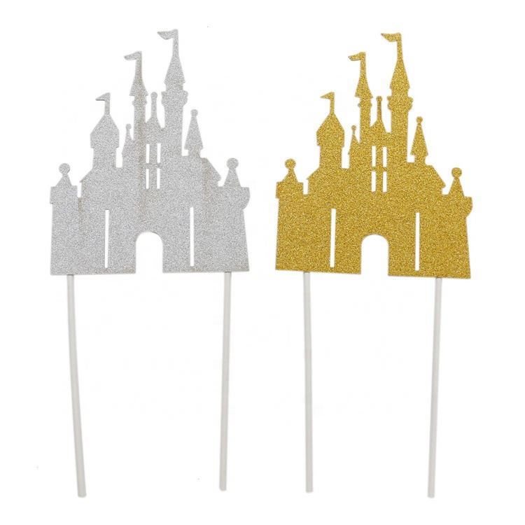 Glitter Castle Cake Topper - Rose Gold Princess Birthday Decor For Girls, Baby Shower, Wedding, Anniversary Party - View #11