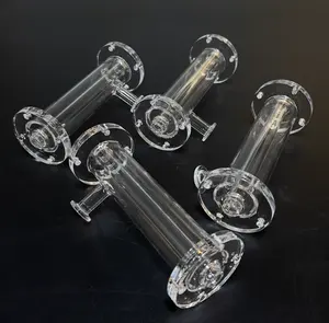 Tubo de quartzo transparente com flange de vidro de quartzo resistente a altas temperaturas personalizado