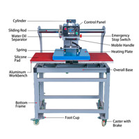 Máquina de Prensa de Calor Neumática de Doble Estación 40x60cm (16x24'') para Camisetas, Ideal para Pequeños Negocios, Transferencia de Vinilo