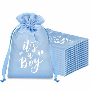 Bolsitas de Tela Satén con Cordón para Recuerdos de Baby Shower, Unisex, Bolsas de Algodón para Invitados, Decoraciones para Revelar el Sexo del Bebé - Product Image 2