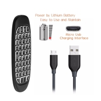 Alta calidad C120 RGB retroiluminado 2,4G Control remoto inalámbrico batería recargable Mini teclado Air Mouse para Mini PC TV Box