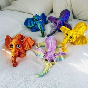 Ornamento di Elefante Moderno di Metà Secolo Stampato in 3D con Articolazioni Mobili per Laurea - Product Image 1