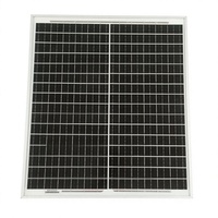 Panneau solaire rigide 50W 55W 60W 12V 18V DC à cadre noir, hors réseau, pour éclairage solaire ou chargeur de batterie portable