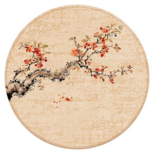 Alfombra redonda de estilo chino con patrón de flor de ciruelo, protector de suelo antideslizante para decoración del hogar y sala de estar - Product Image 5