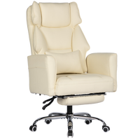 Chaise de bureau haut de gamme avec massage chauffant à six points, revêtement en PU, accoudoirs en fer personnalisés, base entièrement chromée pour espace de travail