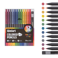 Ensemble de crayons mécaniques de couleurs vintage, tons doux rétro, automatiques, non solubles, fournitures d'art professionnelles pour le dessin