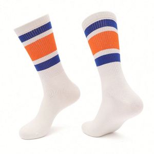 Calzini Sportivi a Mezza Gamba a Righe per <span class=keywords><strong>Uomo</strong></span> e Donna, Antibatterici, Deodoranti e Traspiranti, con Colori a Contrasto, Stile Retrò - Product Image 5