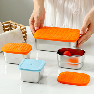 Stainless Steel Fresh-keeping <b>Box</b> With Sealed Lid Thickened Lunch <b>Box</b> Camping Food Packaging And <b>Storage</b> <b>Box</b> - Product Image 3