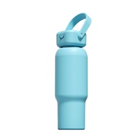 Mug isotherme unique de 32 oz en forme de taille, plusieurs couleurs unies douces, couvercle anti-fuite à ouverture rapide pour les voyages en voiture