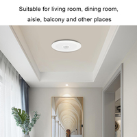 Lampu LED langit-langit cerdas, lampu LED Sensor tubuh manusia, lampu Downlight Sensor gerak inframerah PIR, lampu langit-langit bulat tersembunyi, 5W 7W 9W