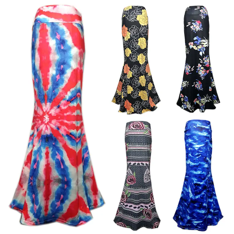 Floor Length Summer Maxi Skirt Women 2021 Striped Printed High Waist Elegant Casual Ladies Long Skirts