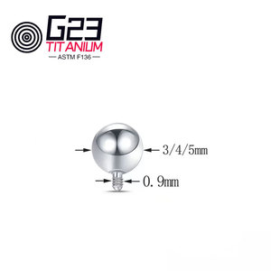 Титан ASTM F136 G23, 14G 16G, с внешней и внутренней резьбой, шариковые сменные элементы, аксессуары для украшений для тела - Product Image 3