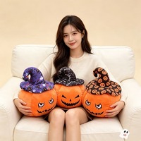 En gros, Peluche citrouille d'Halloween douce, Oreiller chapeau de sorcier d'horreur, Jouet plante mignon et Idée cadeau