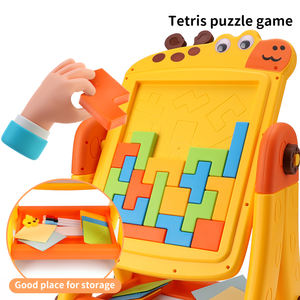 BGL 2-in-1 lukisan anak-anak papan Puzzle permainan meja berdiri dengan mainan gambar plastik - Product Image 3