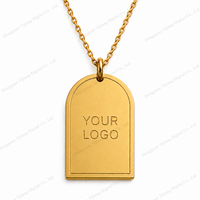Pendentif personnalisé en acier inoxydable 316, breloque en métal doré à graver, bijoux OEM, pendentif personnalisé pour cadeau promotionnel