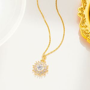 Conjunto de Collar y Pendientes de Acero de Titanio con Zirconia, Diseño de Girasoles y Copos de Nieve Románticos, para Boda Nupcial - Product Image 3