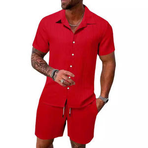 Conjunto de Playa de 2 Piezas para <span class=keywords><strong>Hombre</strong></span>, Venta Caliente Transfronteriza 2025, Estilo Europeo Americano, Camisa de Manga Corta Holgada Informal de Verano y Pantalones Cortos - Product Image 5
