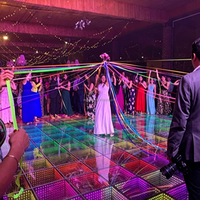 Dalles de sol LED 3D Abyss Mirror portables, contrôle DMX512, éclairage de scène RGB pour DJ, club, mariage, spectacle, location