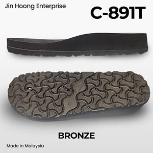 Sandales tongs pour femmes Jin Hoong C-891T en PVC bronze, semelle extérieure durable, résistante à l'eau, ultralégère, semelle intégrée de 38 mm d'épaisseur - Product Image 2