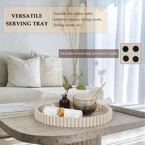 Plateau ovale pour décor de table basse, plateau de table basse en béton de 13 ", plateaux décoratifs pour centres de table. - Product Image 5