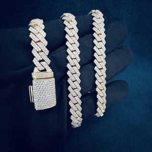 Cadena Cubana de Lujo para Hombre con Diamantes Cultivados en Laboratorio, Joyería Brillante y Moderna para Eventos de Streetwear y Regalos - Product Image 3