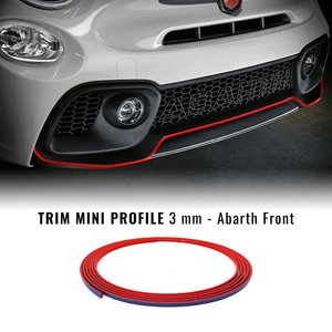 Profil adhésif de pare-chocs avant Abarth pour Fiat 500 RED Outil de tournage - Product Image 1
