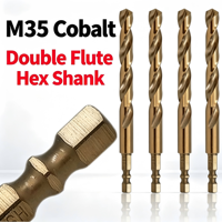 Foret hélicoïdal M35 en cobalt entièrement affûté, super dur, pour percer l'acier inoxydable et les plaques de fer, à double rainure, DIN338