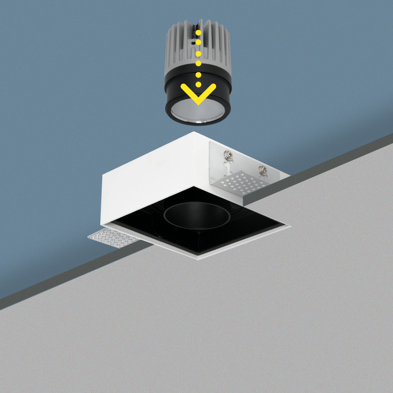 Светодиодный потолочный светильник, одна лампа 12 Вт, точечный светильник, прожектор, COB решетка