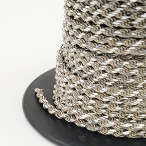 工場直送 ダイヤモンドカット ロープチェーン 4mm マルチサイズ 925スターリングシルバー ロープチェーン メンズジュエリー製作 ヤードまたはロール単位販売 - Product Image 4